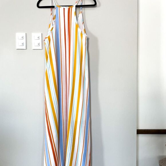 Sweet Claire Stripe Maxi Dress Size S/M Boho Beachy Rainbow - Picture 4 of 8